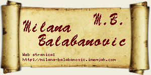 Milana Balabanović vizit kartica